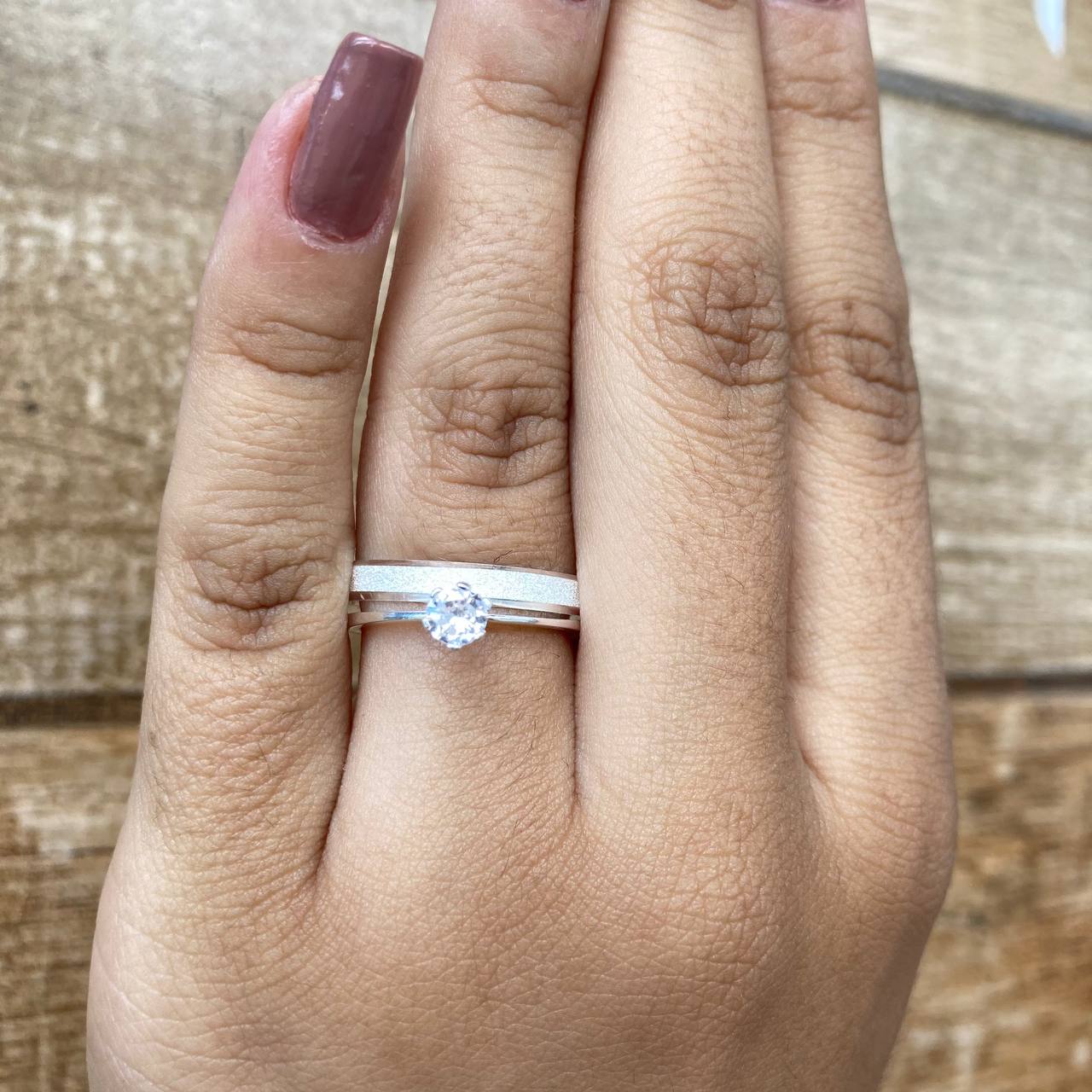 Par de Aliança Namoro em Prata 950 - Bella Chanfrada 3mm Diamantada + Anel Brinde