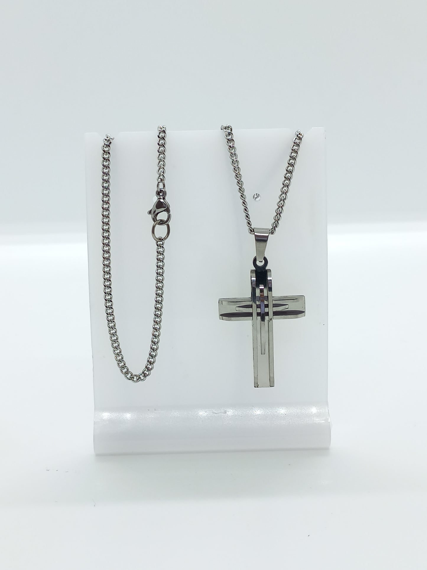 Colar Aço Premium com Pingente Cruz