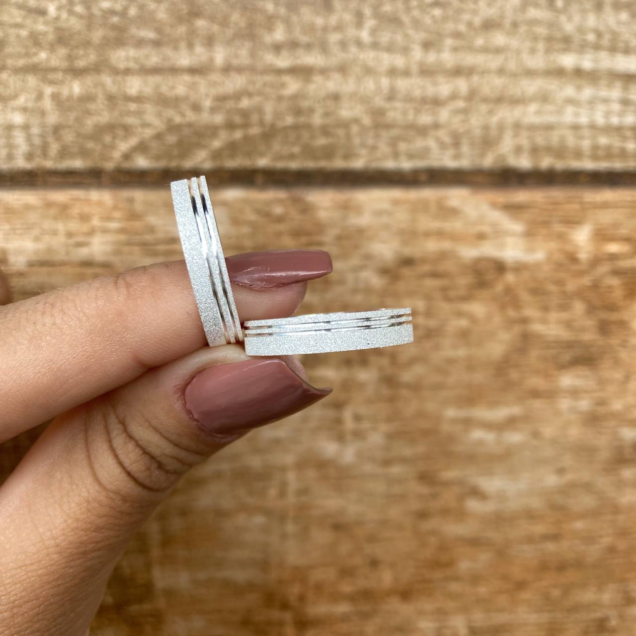 Par de Aliança Namoro em Prata 950 - Dream Reta 4mm Diamantada + Anel Brinde