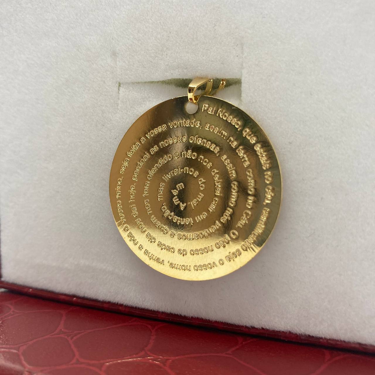 Pingente Banhado Medalha Pai nosso