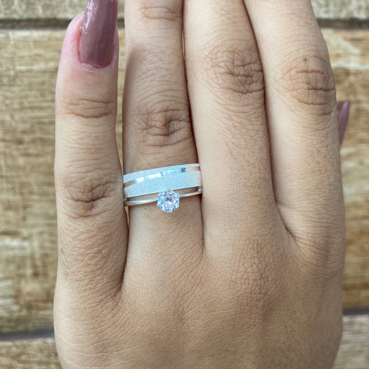Par de Aliança Namoro em Prata 950 - Encanto Large Abaulada 5mm Diamantada + Anel Brinde
