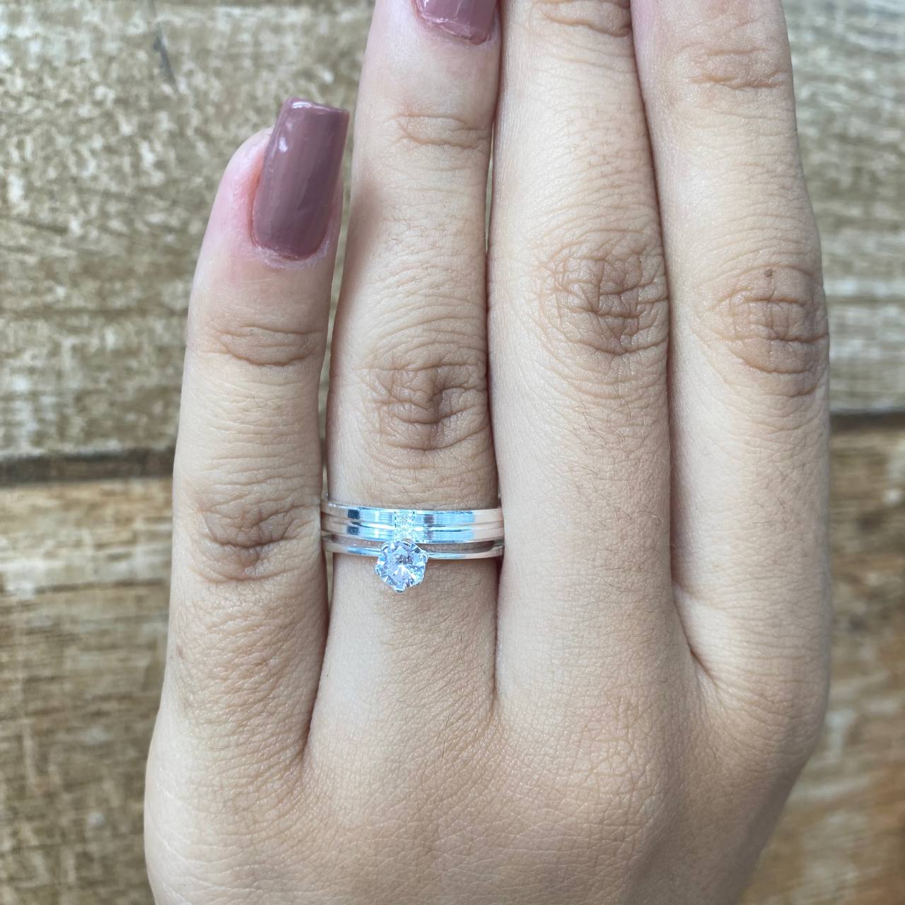 Par de Aliança Namoro em Prata 950 - Happiness Chanfrada 3mm Polida + Anel Brinde
