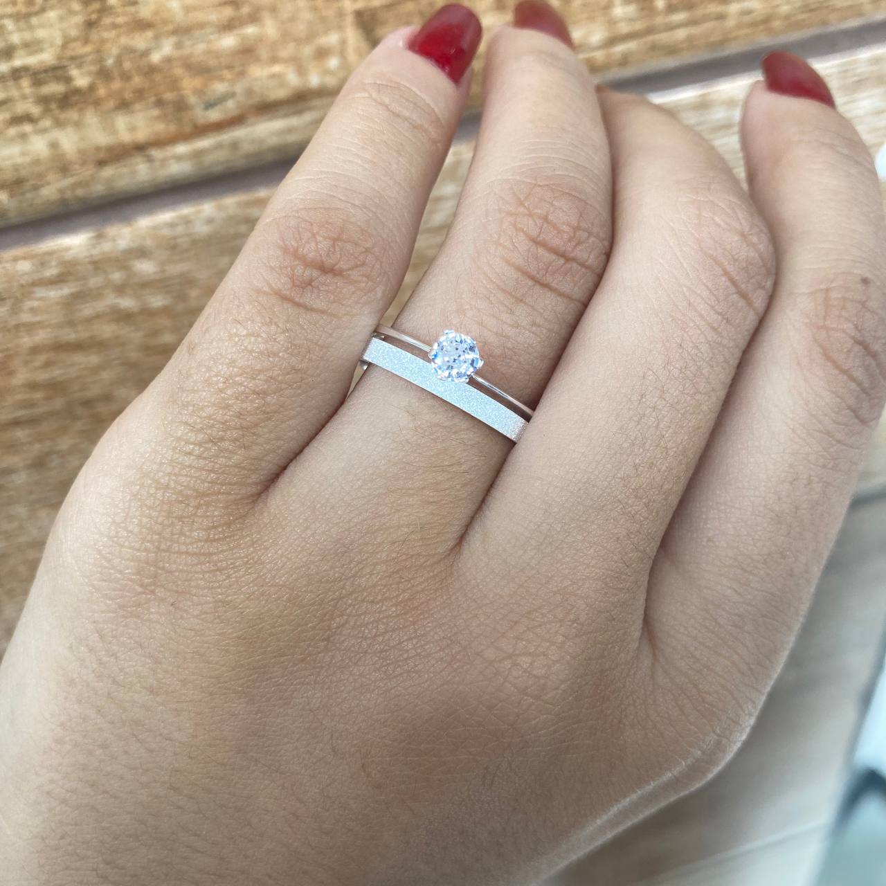 Par de Aliança Namoro em Prata 950 - Je t'aime Reta 2mm Diamantada + Anel Brinde