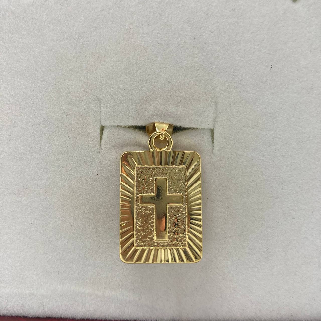 Pingente Banhado Medalha Cruz