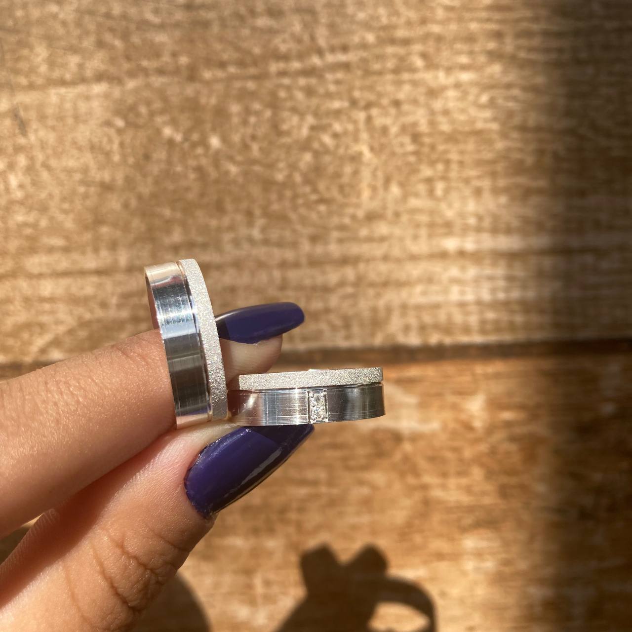 Par de Aliança Namoro em Prata 950 - Treasure Reta 6mm Polida + Anel Brinde