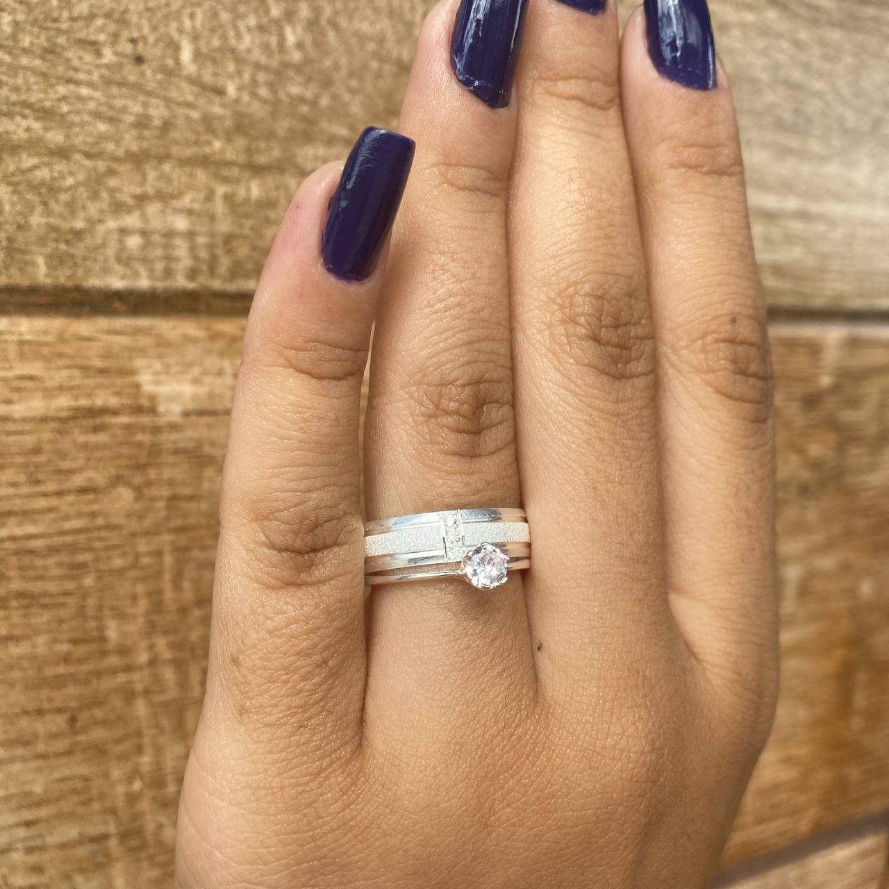 Par de Aliança Namoro em Prata 950 - Perola 6mm Abaulada Diamantada/Polida + Anel Brinde