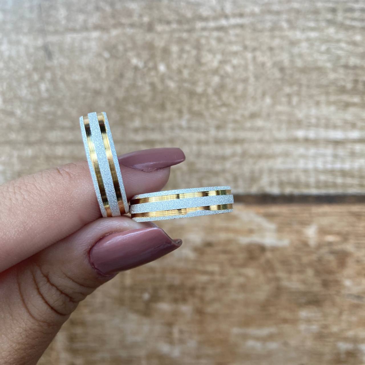 Par de Aliança Namoro em Prata 950 - Perfeição Abaulada 5mm Diamantada + Anel Brinde