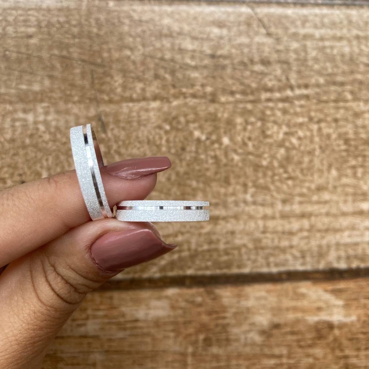 Par de Aliança Namoro em Prata 950 - Magnólia 4mm Reta Diamantada + Anel Brinde