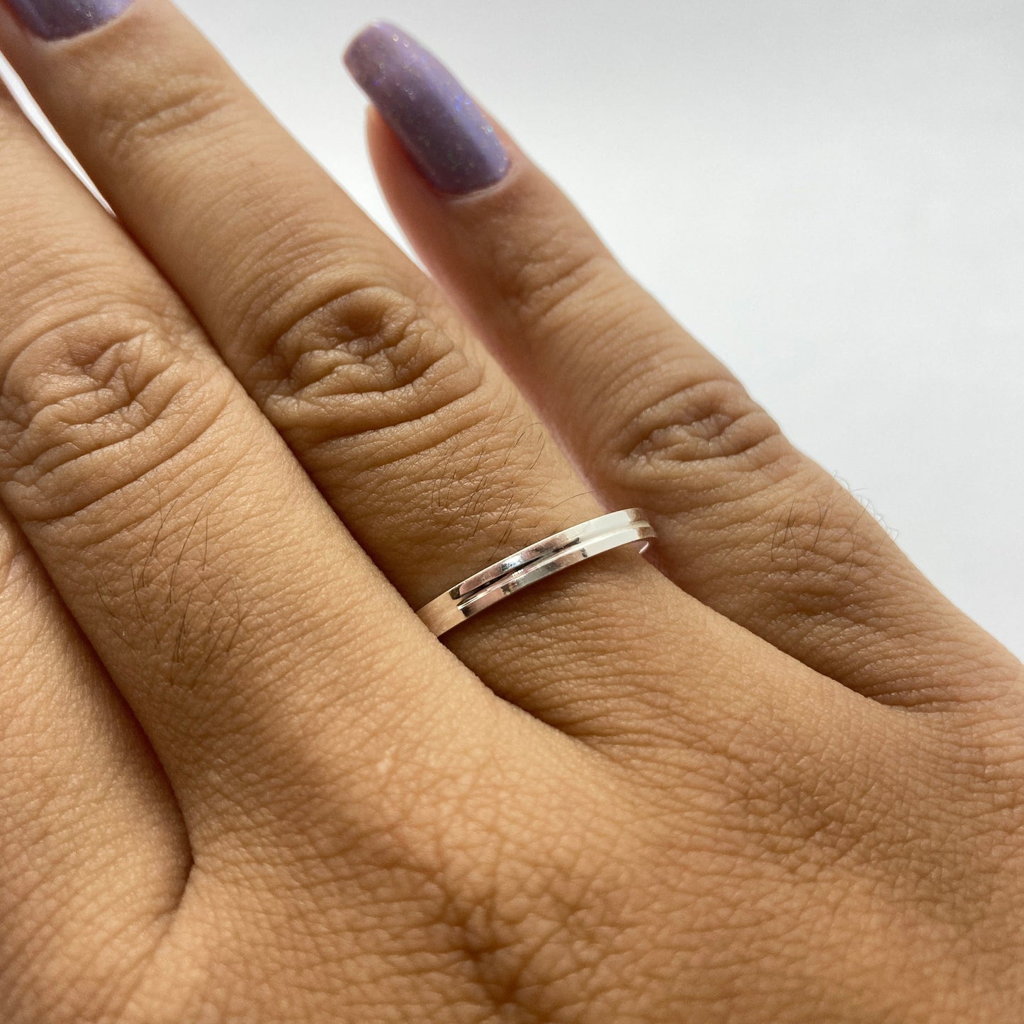 Par de Aliança Namoro em Prata 950 - Elegance 2mm Reta Polida + Anel Brinde