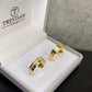 Par de Aliança Noivado/Casamento Ouro 750/18k - Classic Maia 5mm Reta Polida + Anel Brinde