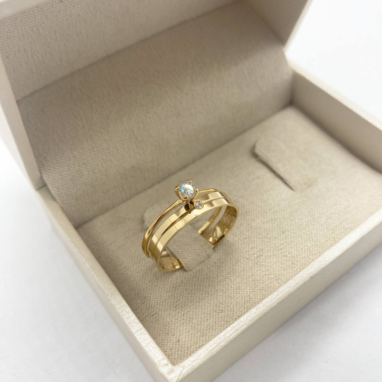 Par de Aliança Noivado/Casamento Ouro 750/18k - Damasco 3mm Reta Polida + Anel Brinde