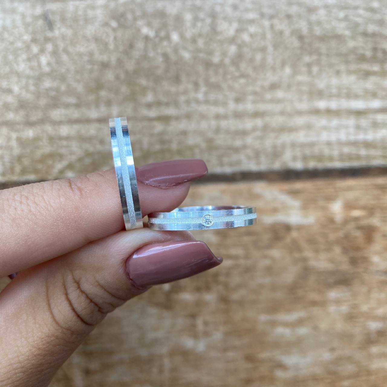 Par de Aliança Namoro em Prata 950 - Feelings Reta 3mm Polida + Anel Brinde
