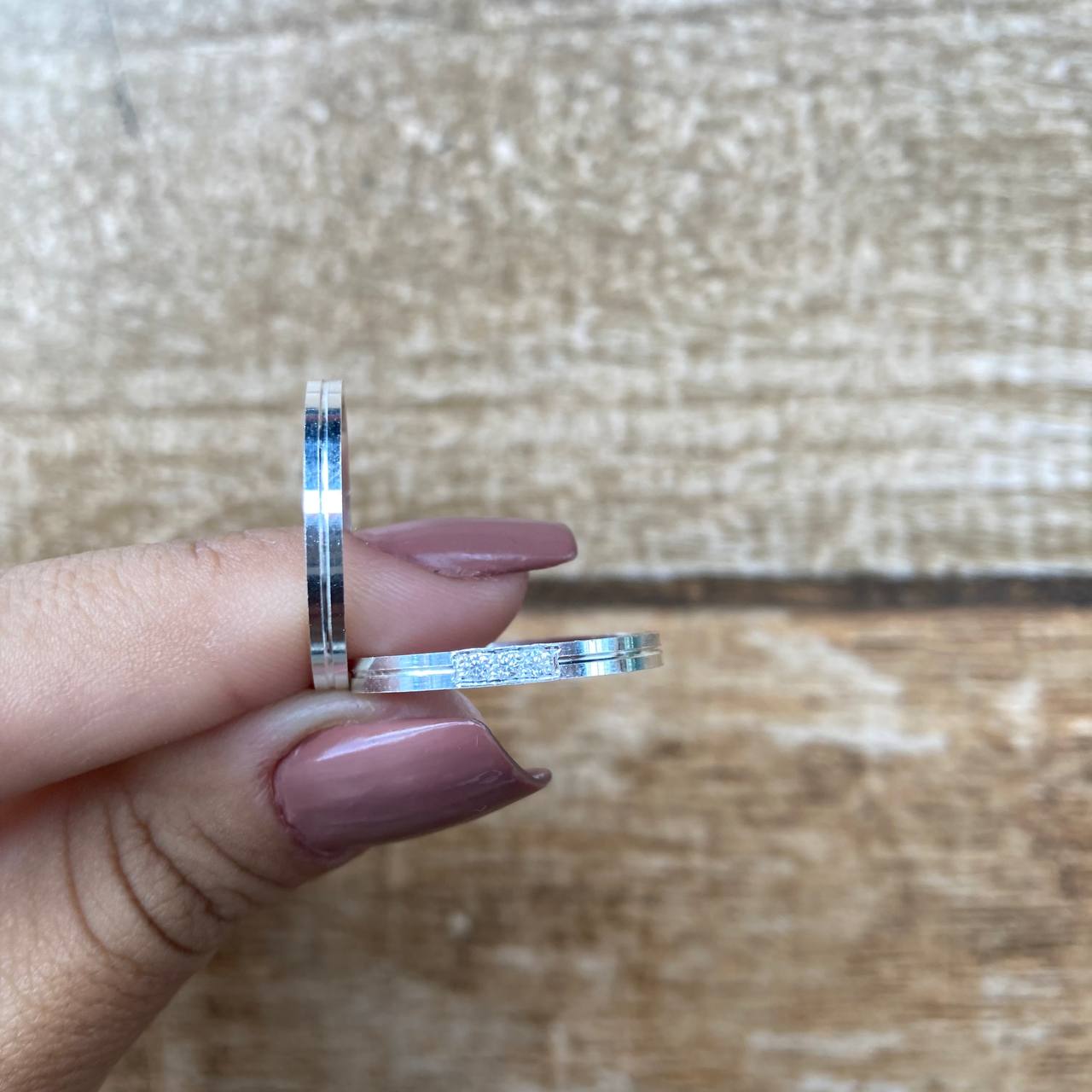 Par de Aliança Namoro em Prata 950 - Formosura Reto 2mm Polida + Anel Brinde