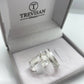 Par de Aliança Namoro em Prata 950 - Perola 6mm Abaulada Diamantada/Polida + Anel Brinde