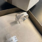 Par de Aliança Namoro em Prata 950 - Chamomily Larger 6mm Reta Diamantada + Anel Brinde