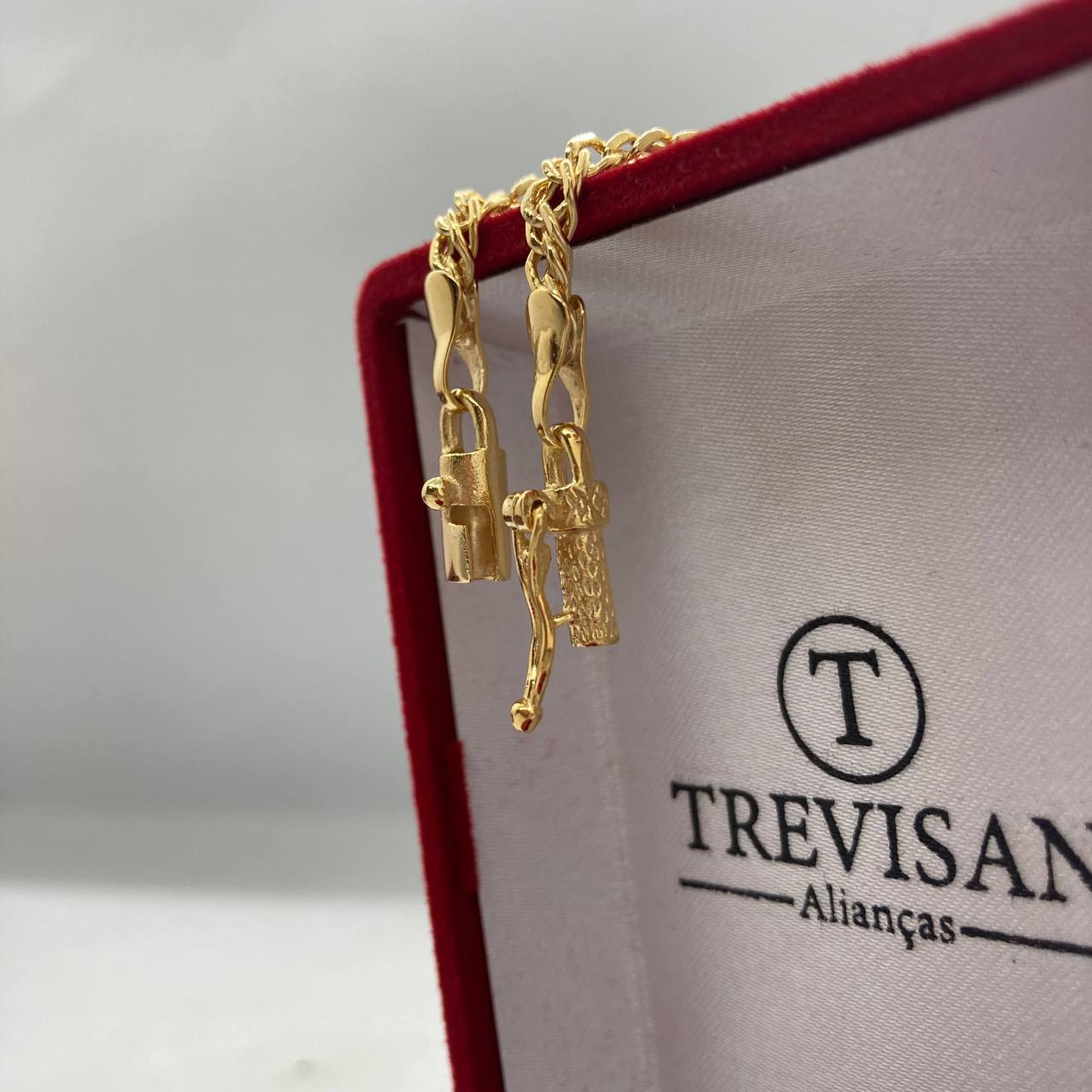 Pulseira Cadeado Folheado a Ouro