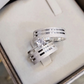 Par de Aliança Namoro em Prata 950 - Piacere 6mm Reta Diamantada + Anel Brinde