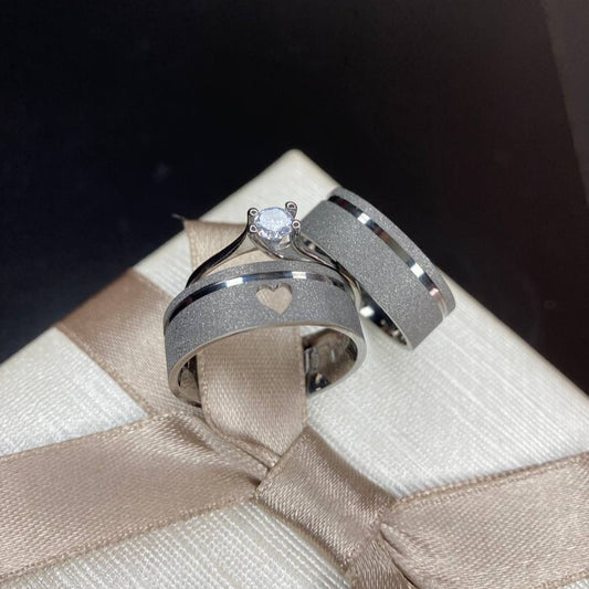 Par de Aliança Banhada - Compagno Black 7mm Reta Diamantada + Anel Brinde