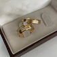 Par de Aliança Noivado/Casamento Ouro 750/18k - Celestina 5mm Chanfrada Polida + Anel Brinde