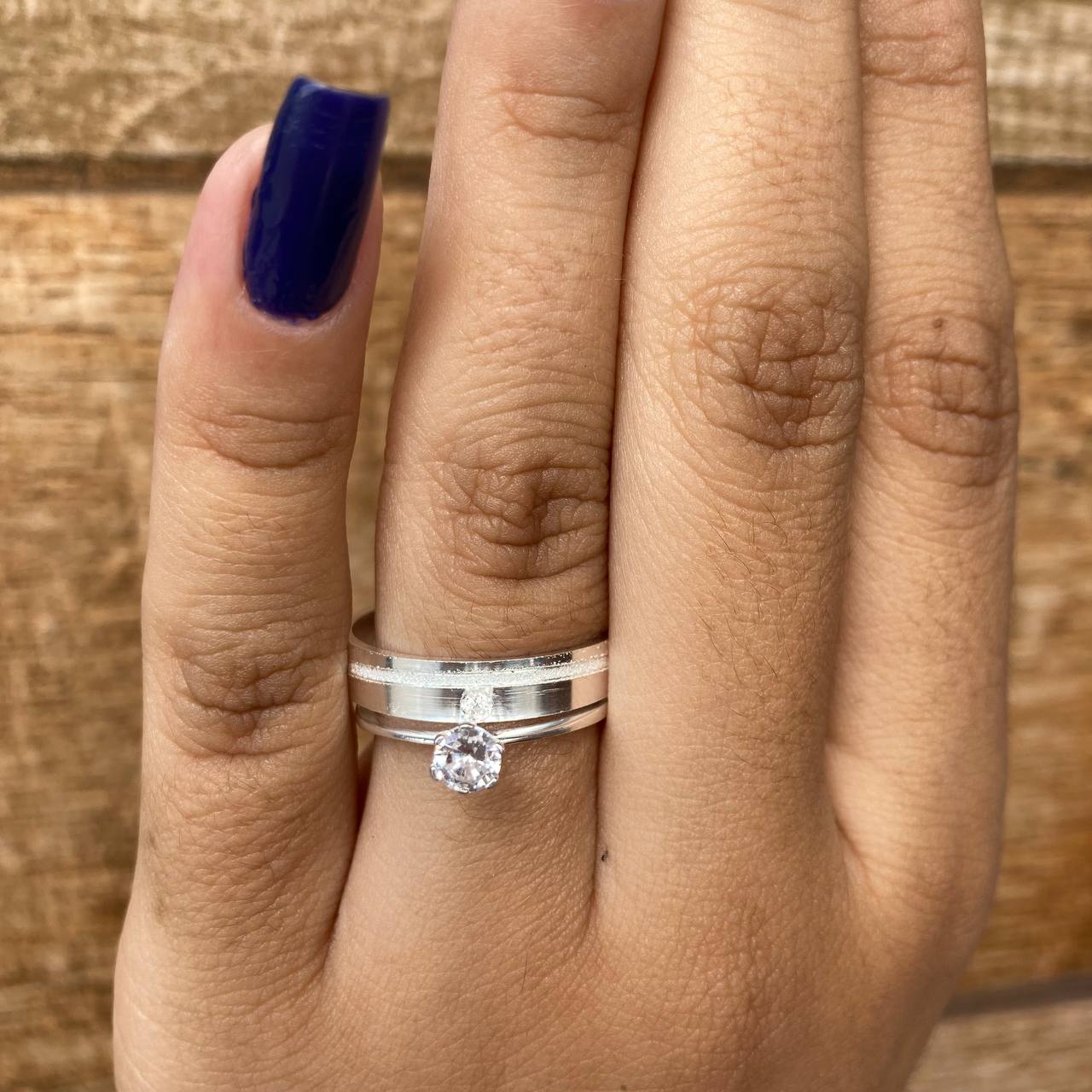 Par de Aliança Namoro em Prata 950 - Cute Reta 4mm Polida + Anel Brinde