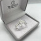 Par de Aliança Namoro em Prata 950 - Bella Chanfrada 3mm Diamantada + Anel Brinde