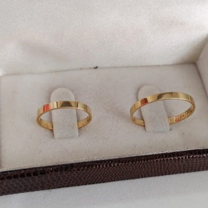 Par de Aliança Noivado/Casamento Ouro 750/18k - Daylight Reta 2mm Polida + Anel Brinde