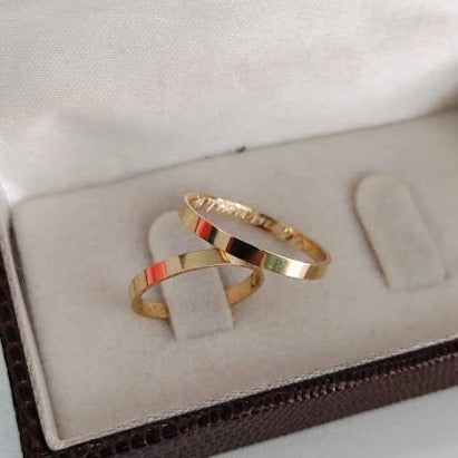 Par de Aliança Noivado/Casamento Ouro 750/18k - Daylight Reta 2mm Polida + Anel Brinde