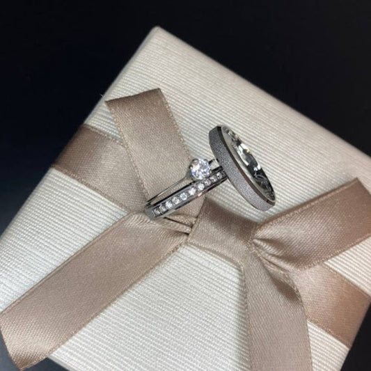 Par de Aliança Banhada - Bailarina Black 3mm Chanfrada Diamantada + Anel Brinde
