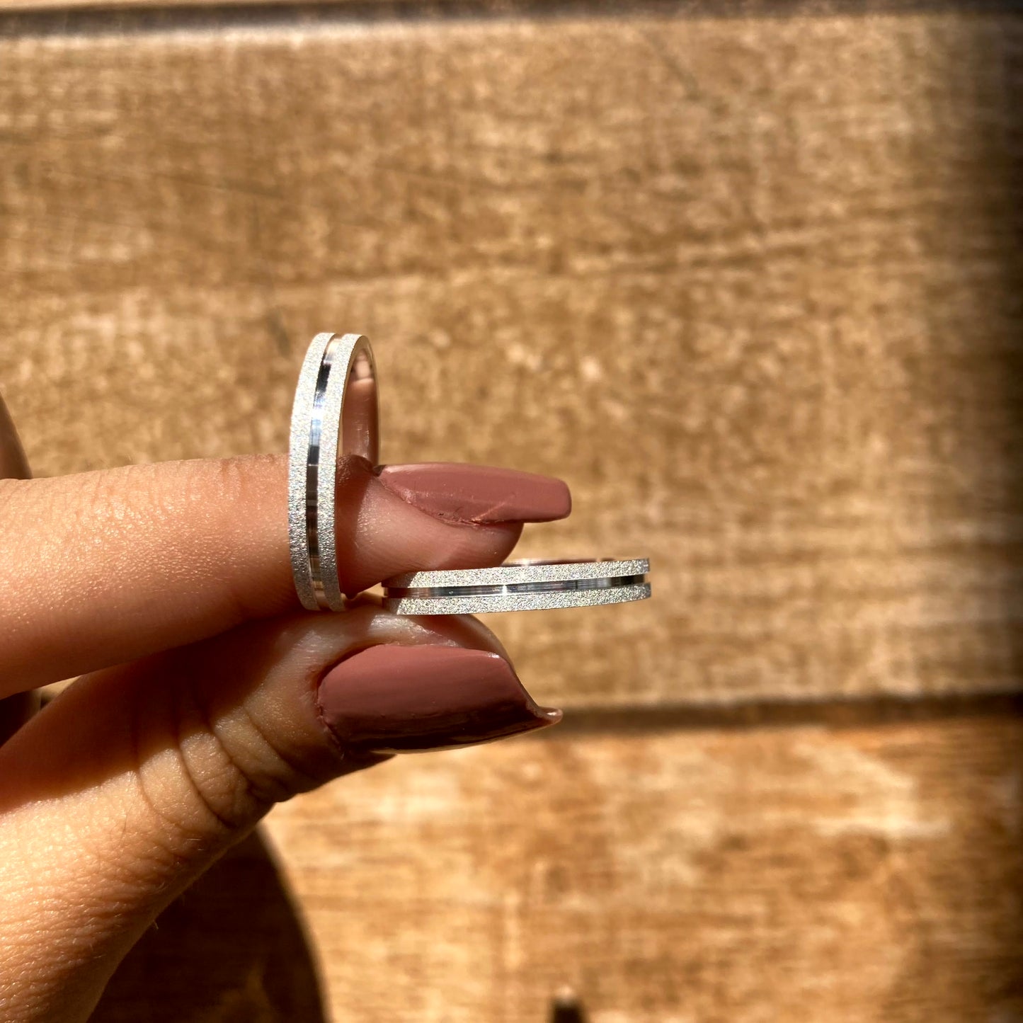 Par de Aliança Namoro em Prata 950 - Moréia 3mm Reta Diamantada + Anel Brinde