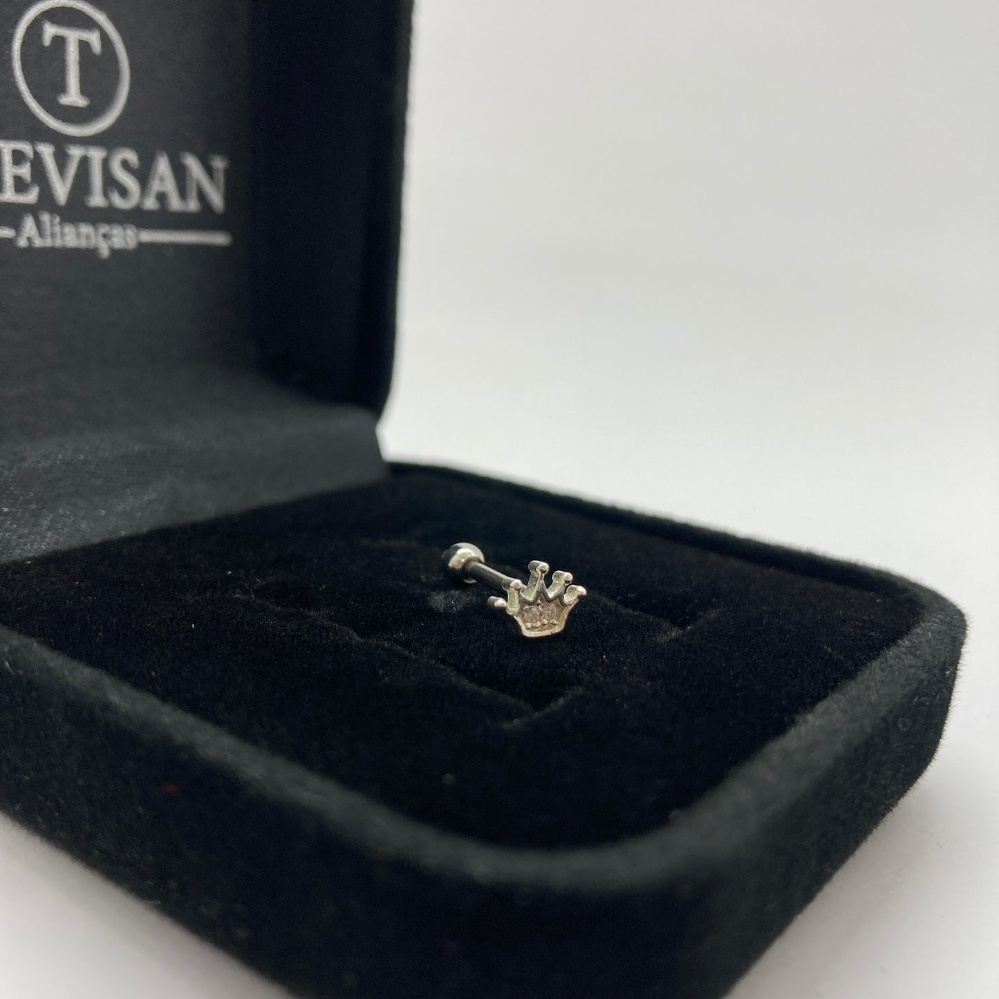 Piercing Trágus em Prata 925- Coroa