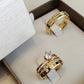 Par de Aliança Noivado/Casamento Ouro 750/18k - Celeste 5mm Chanfrada Polida + Anel Brinde