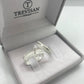 Par de Aliança Namoro em Prata 950 - Encanto Large Abaulada 5mm Diamantada + Anel Brinde