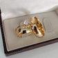 Par de Aliança Noivado/Casamento Ouro 750/18k - Maggio 6mm Meia Cana Polida + Anel Brinde