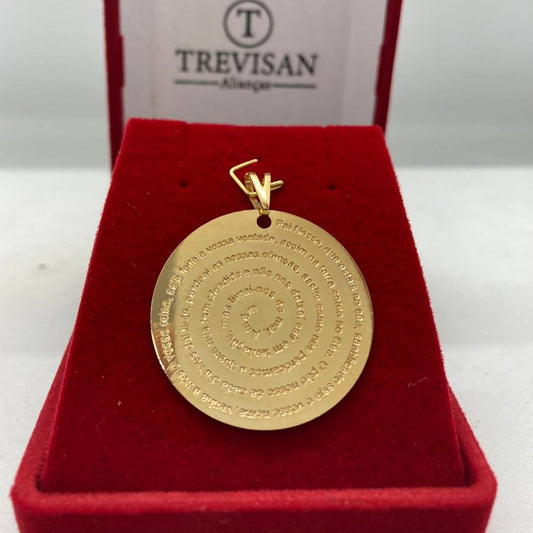 Pingente Banhado Medalha Pai nosso