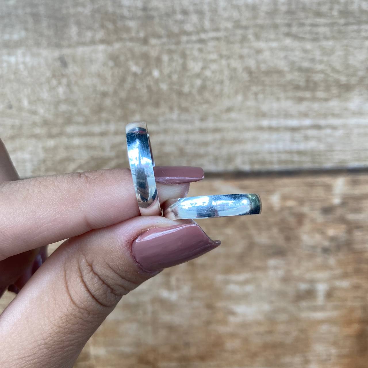 Par de Aliança Namoro em Prata 950 - Esplendor Abaulada 5mm Polida + Anel Brinde