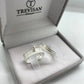 Par de Aliança Namoro em Prata 950 - Sweetheart Reta 5mm Diamantada + Anel Brinde