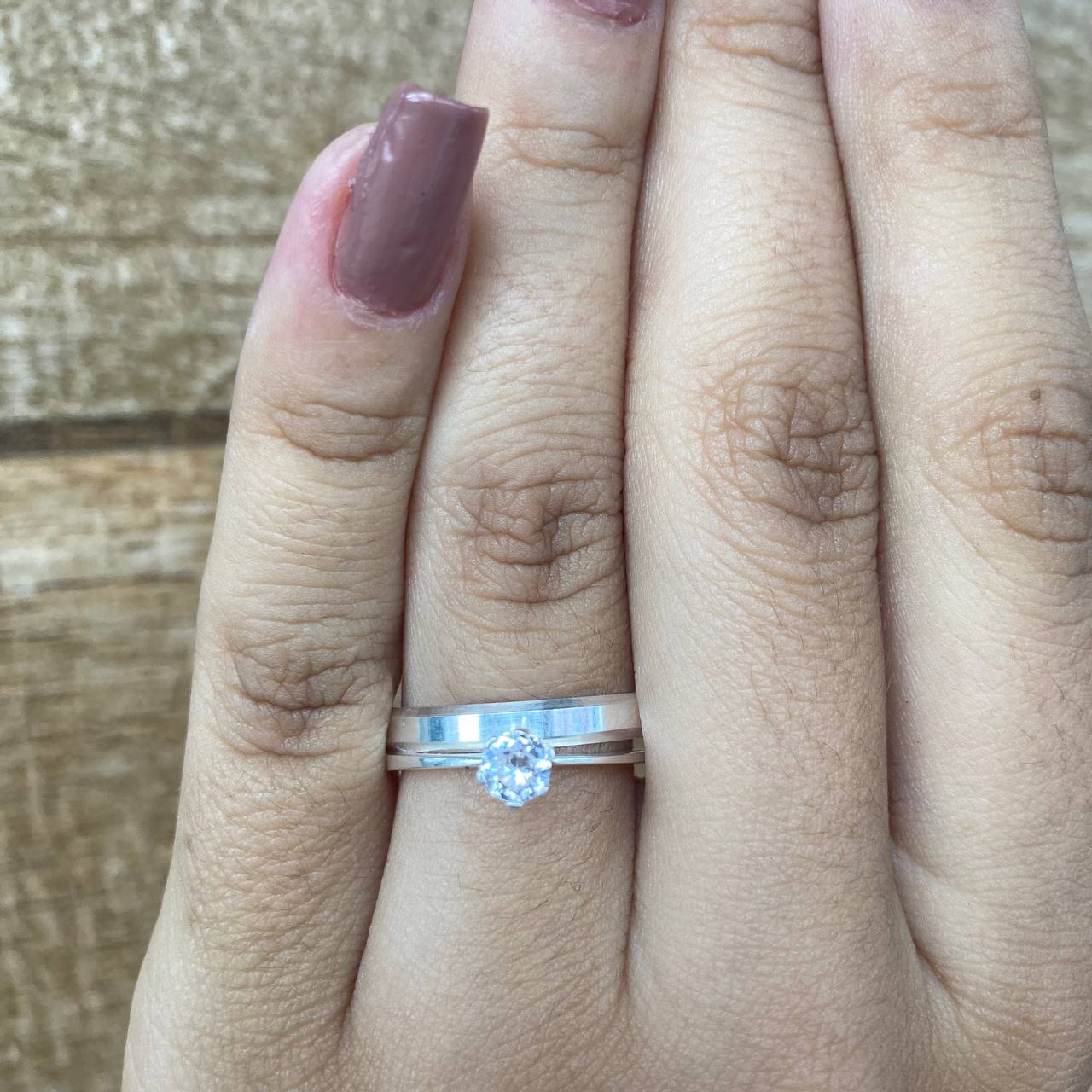Par de Aliança Namoro em Prata 950 - Fairytale Chanfrada 3mm Polida + Anel Brinde