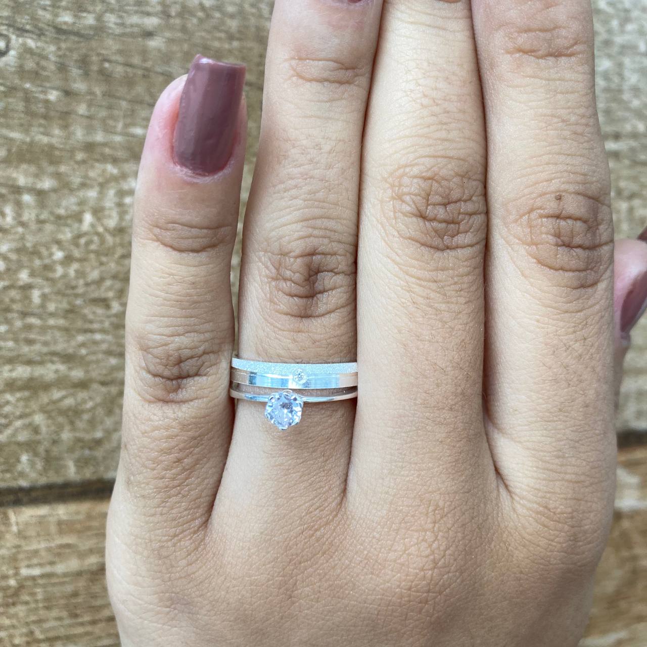 Par de Aliança Namoro em Prata 950 - Ipê-Branco 3mm Reta Diamantada/Polida + Anel Brinde