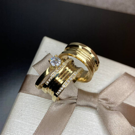 Par de Aliança Noivado/Casamento Ouro 750/18k- Amor Perfeito 10mm Reta Polida + Anel Brinde