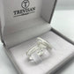Par de Aliança Namoro em Prata 950 - Encanto Abaulada 4mm Diamantada + Anel Brinde