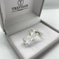 Par de Aliança Namoro em Prata 950 - Ipê-Branco 3mm Reta Diamantada/Polida + Anel Brinde