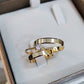 Par de Aliança Noivado/Casamento Ouro 750/18k - Româ 4mm Chanfrada Polida + Anel Brinde